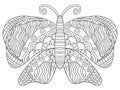 Funny symmetry butterfly vector coloring page Royalty Free Stock Photo